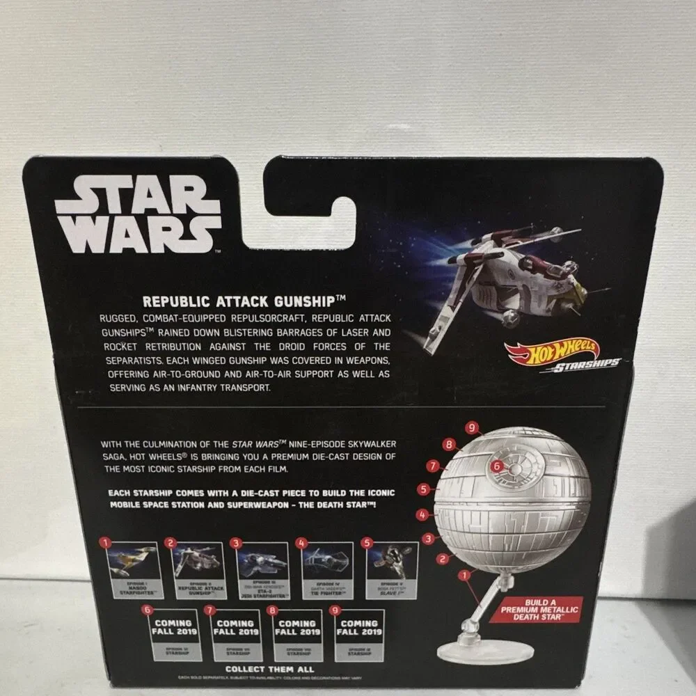 Hot Wheels Star Wars Republic Attack Gunship Diecast Silver Commemorative